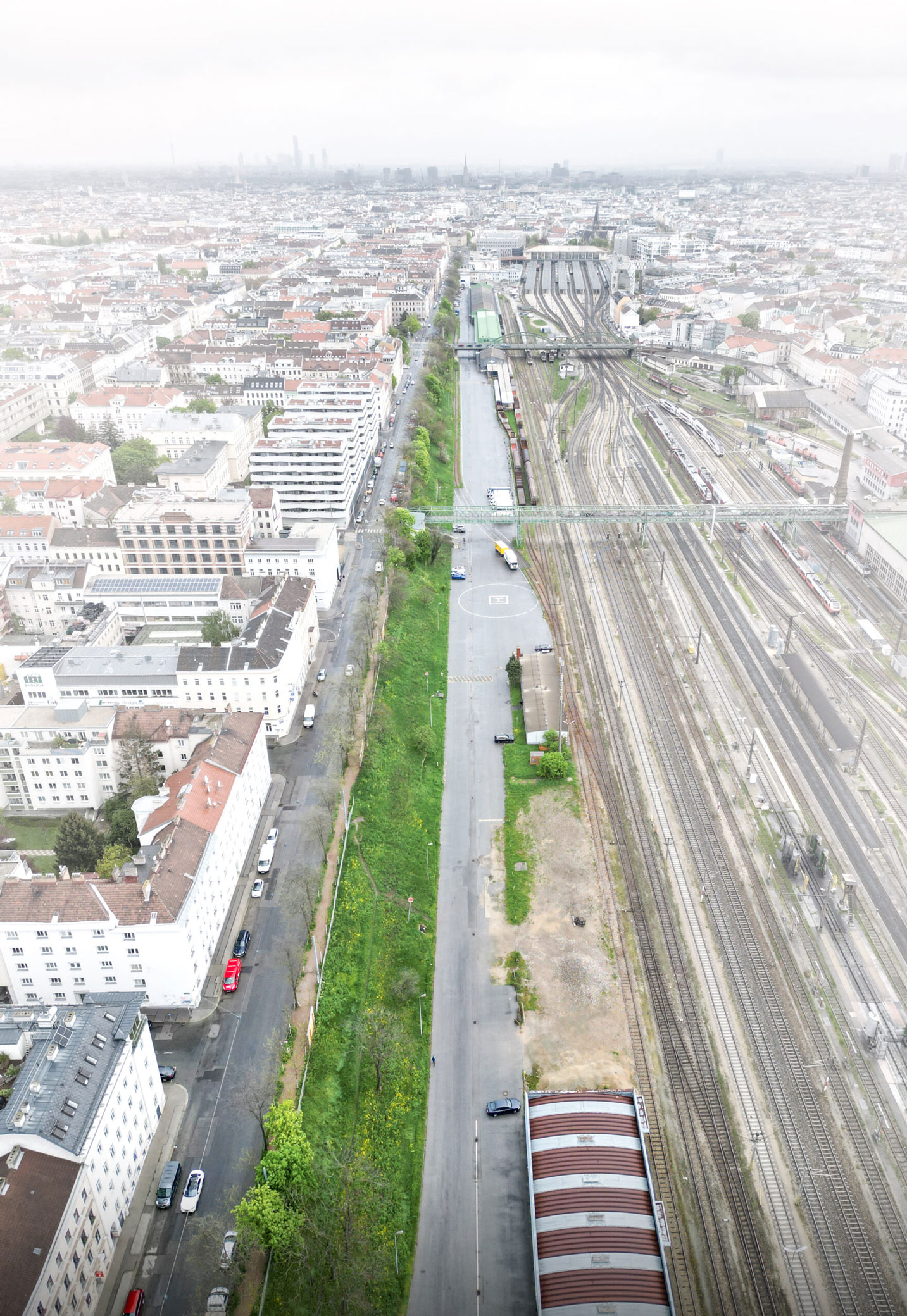 Westbahnpark Bestand Jetzt